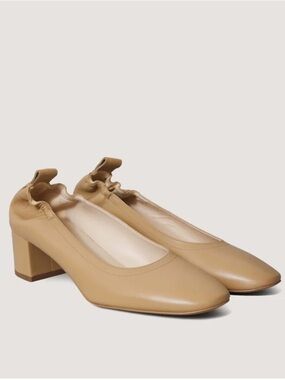 Everlane The Day Heel Light Taupe Sz 6 Block Heel Ballet Inspired NEW w/o Box